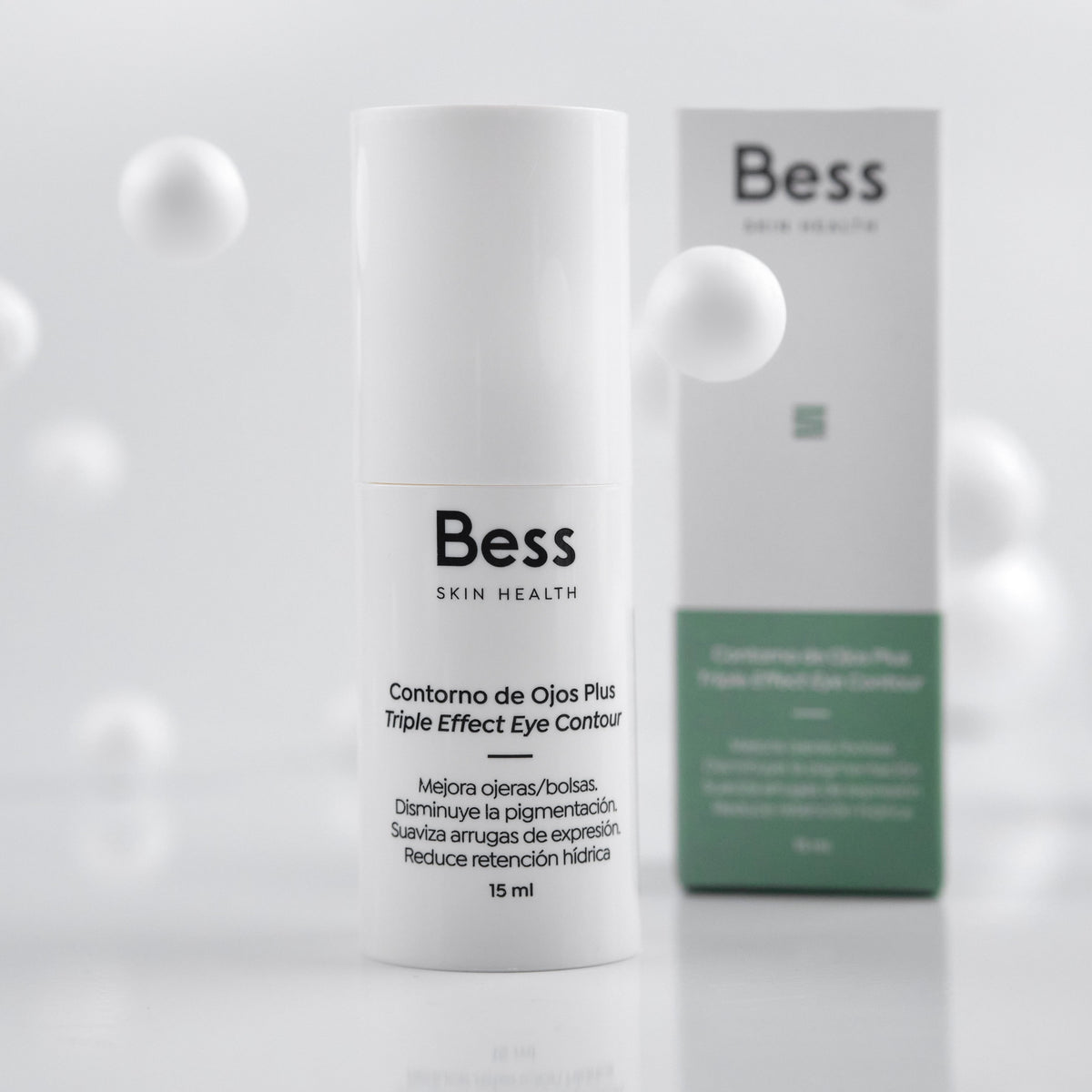 Contorno de ojos antiedad. Mejora ojeras/bolsas. Disminuye la pigmentación y suaviza arrugas de expresión. Reduce la retención hídrica e hidrata y tiene efecto antiedad en esa zona de la piel