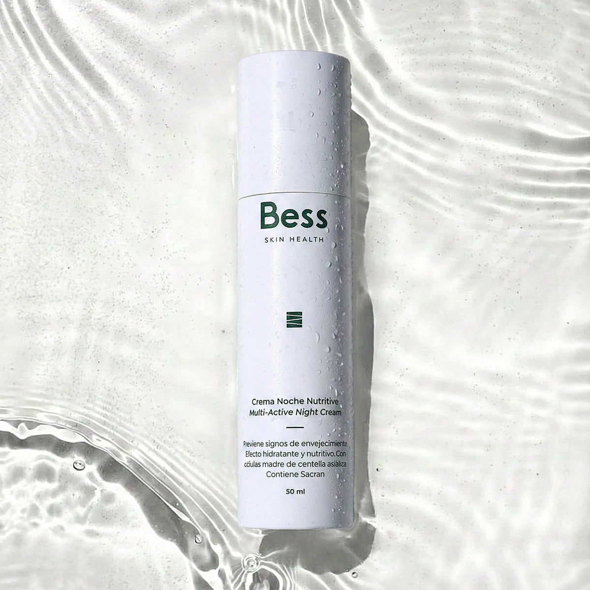 Crema de noche nutritiva que reduce los signos de envejecimiento. Efecto hidratante y nutritivo. Con ingredientes antioxidantes como las células madre, sabrán, y la combinación sinergica de vitamina c, e y acido ferúlico.