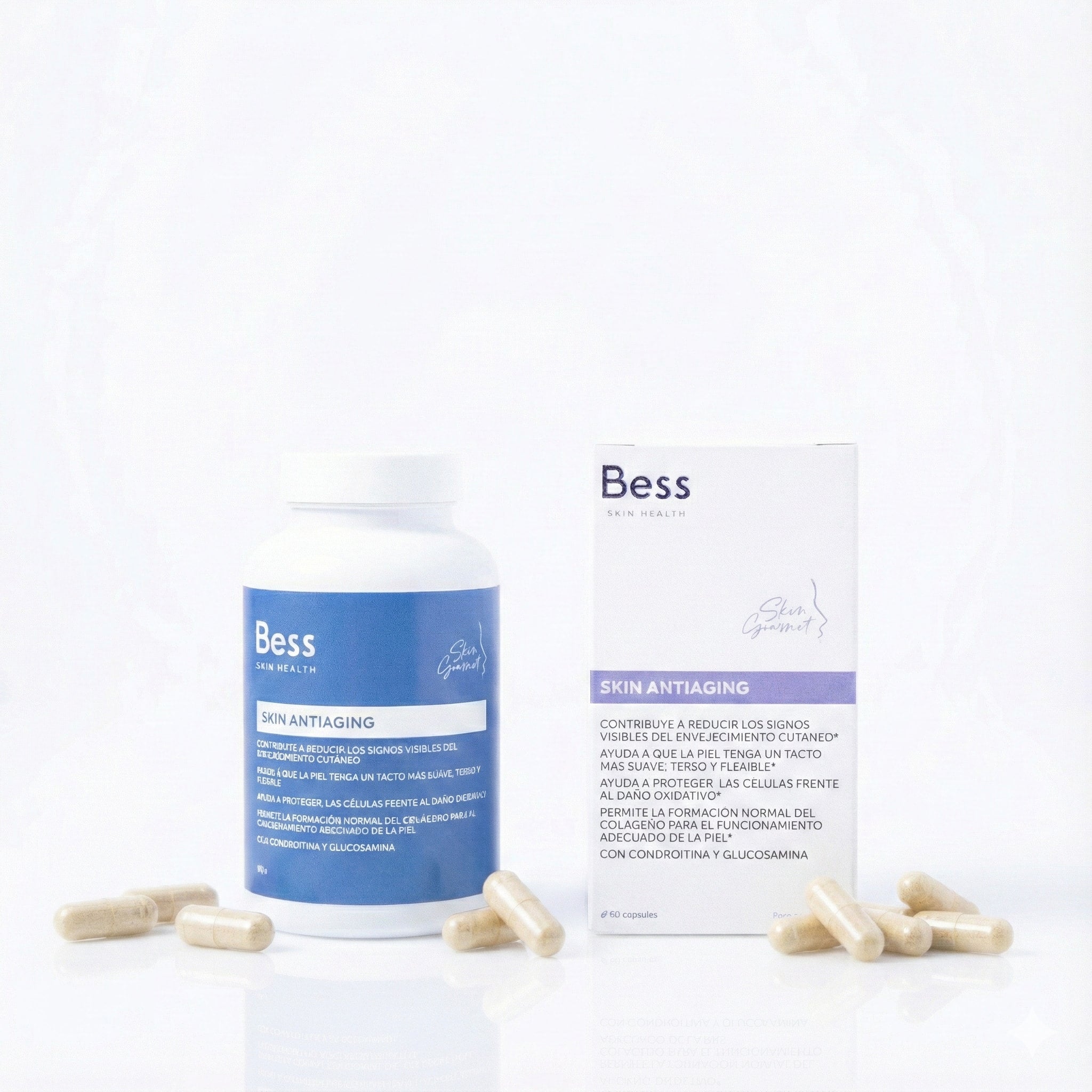 Complemento de nutricosmética que contribuye a reducir los signos visibles del envejecimiento cutáneo y a proteger las células frente al daño oxidativo