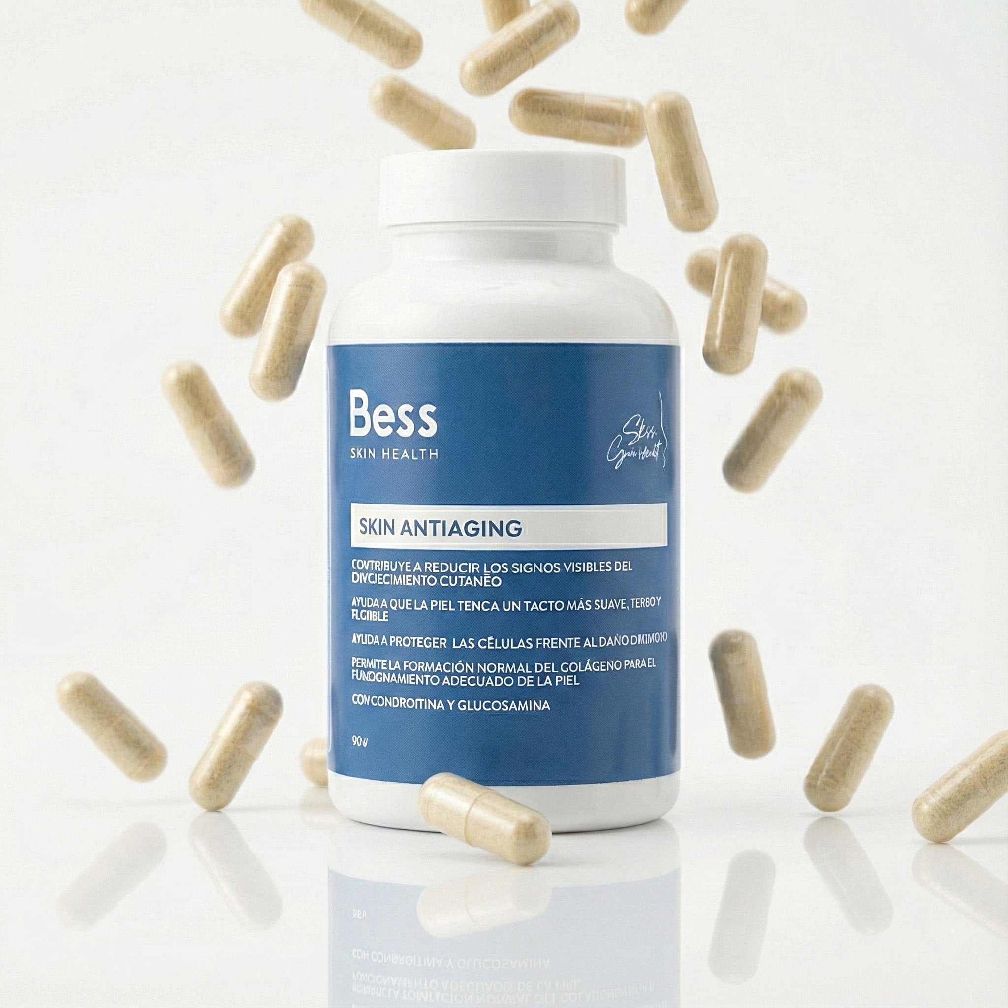 Complemento de nutricosmética que contribuye a reducir los signos visibles del envejecimiento cutáneo y a proteger las células frente al daño oxidativo