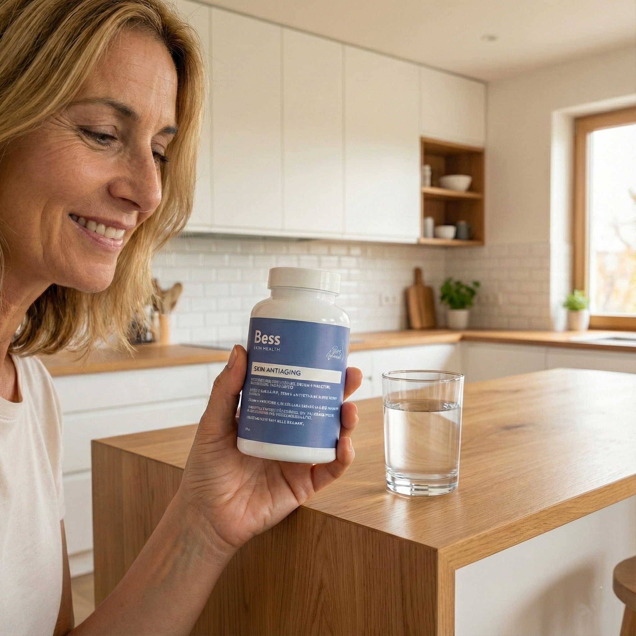 Complemento de nutricosmética que contribuye a reducir los signos visibles del envejecimiento cutáneo y a proteger las células frente al daño oxidativo