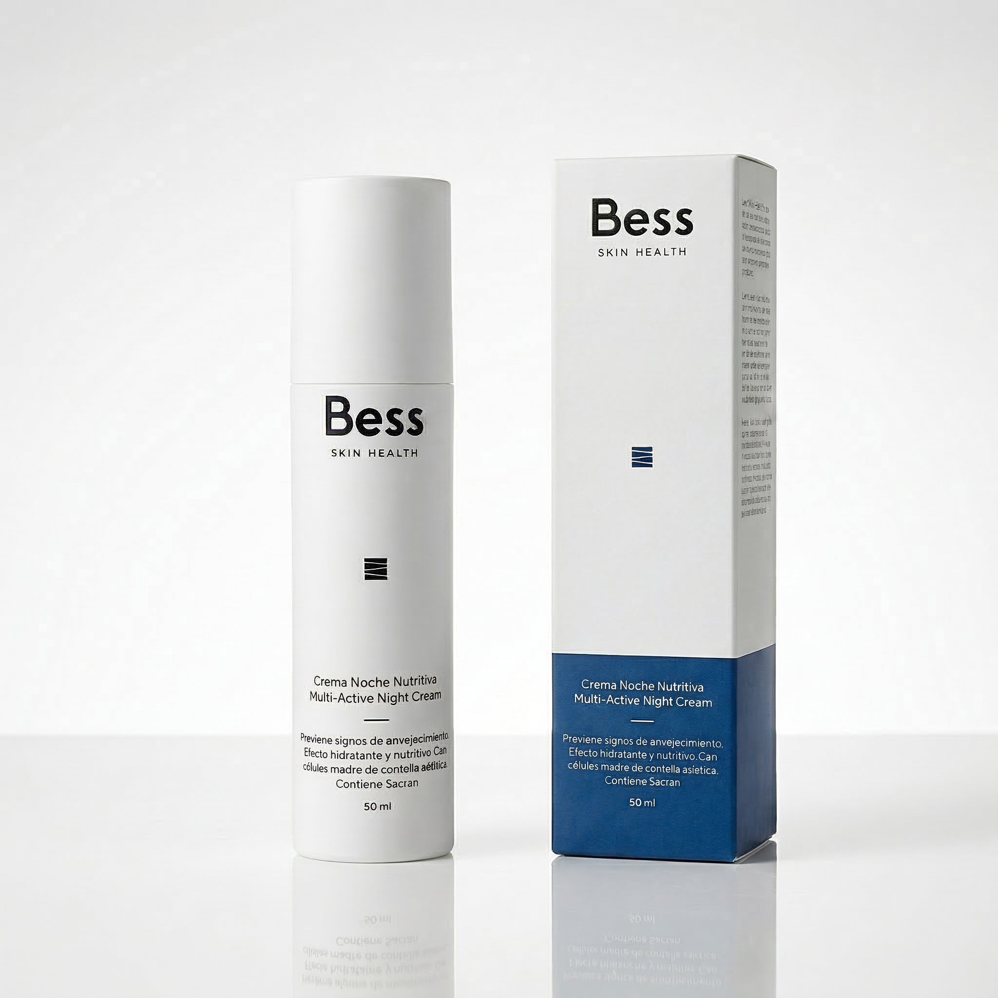 Crema de noche nutritiva que reduce los signos de envejecimiento. Efecto hidratante y nutritivo. Con ingredientes antioxidantes como las células madre, sabrán, y la combinación sinergica de vitamina c, e y acido ferúlico. 