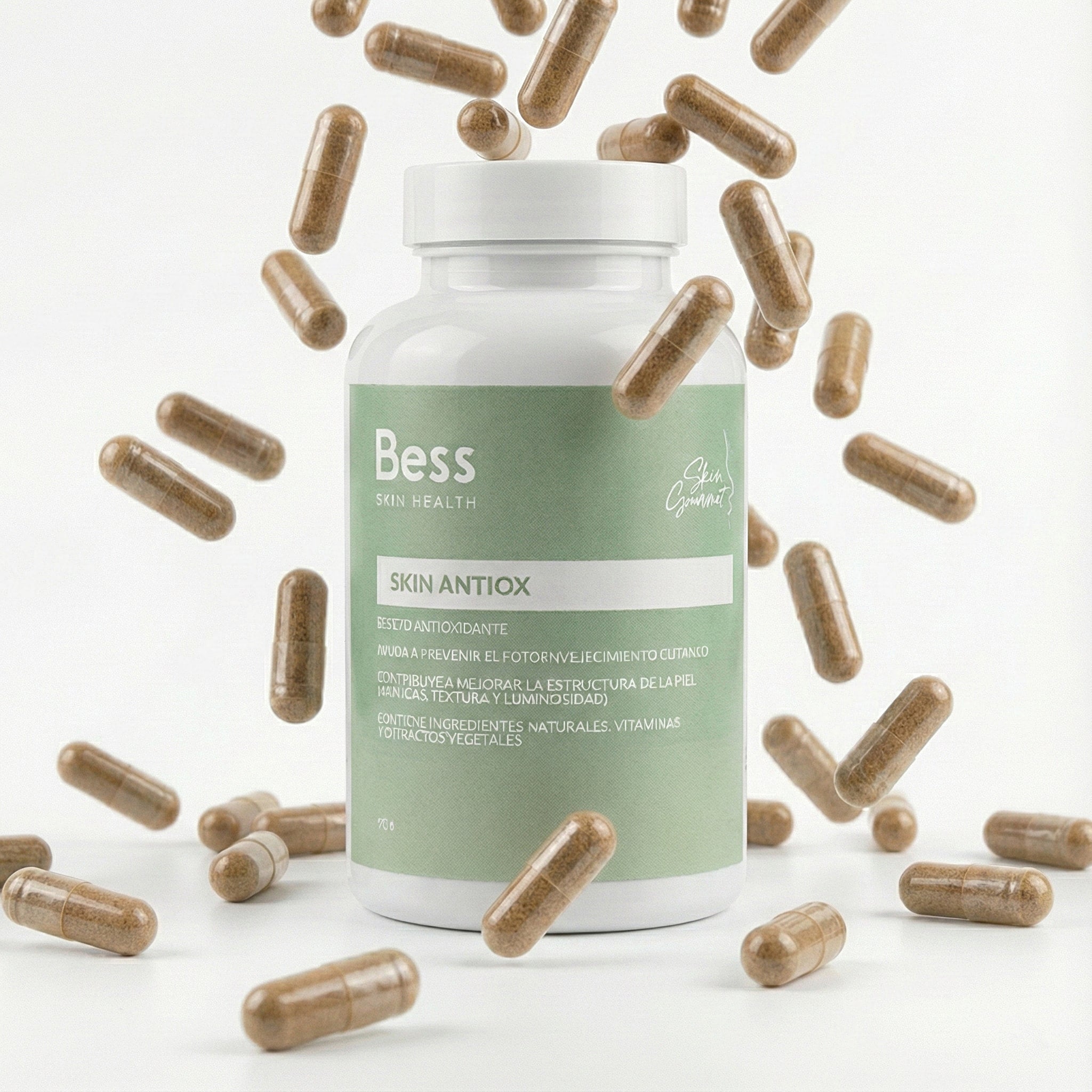 Complemento de nutricosmetica con efecto antioxidante que ayuda a mejorar la estructura de la piel 